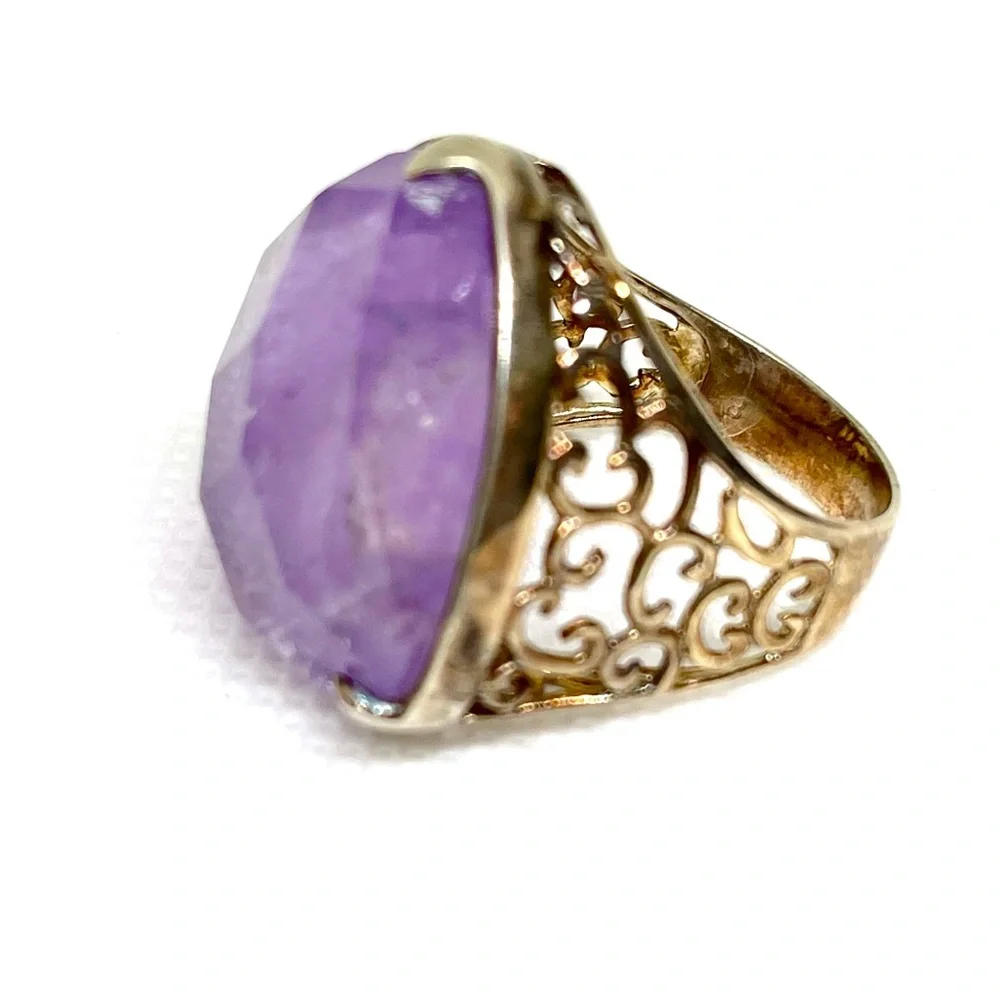 925 Giant 20 mm Quartz Filigree Ring 8